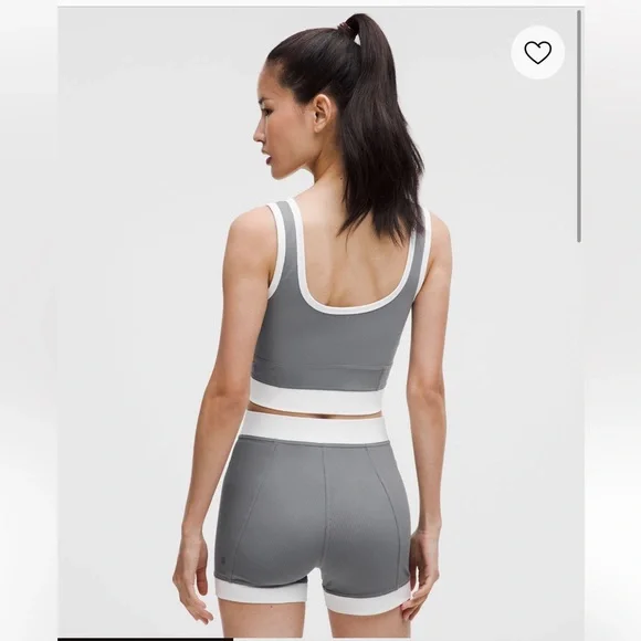 Lululemon Ribbed Nulu Cropped Tank Top, Grey, Small - Picture 2 of 4